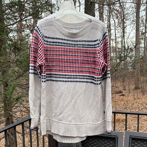 LL Bean Signature Multicolor striped chunky Knit Sweater heavy and soft sz. L